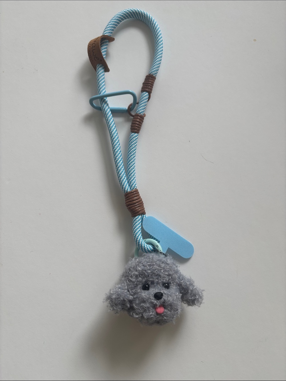 🐶💙 Handmade Puppy Charm + Blue Lanyard